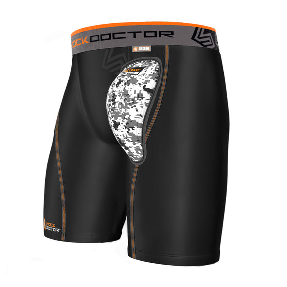 Shock Doctor Compression Shorts with AirCore Soft Cup - Black
